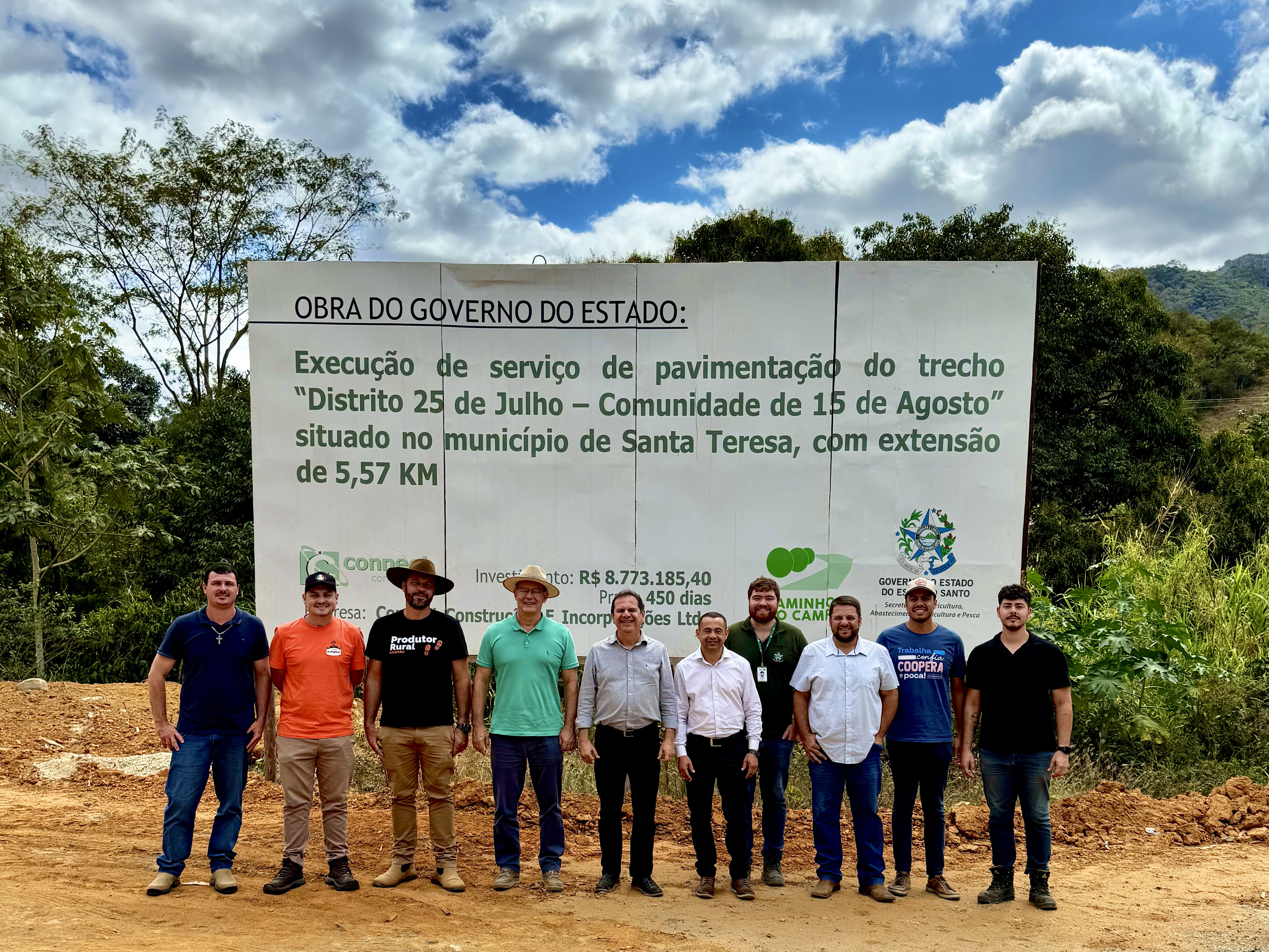 Seag acompanha obras de pavimentação em Santa Teresa|||Fotógrafo:Nayara Santana/Seag
