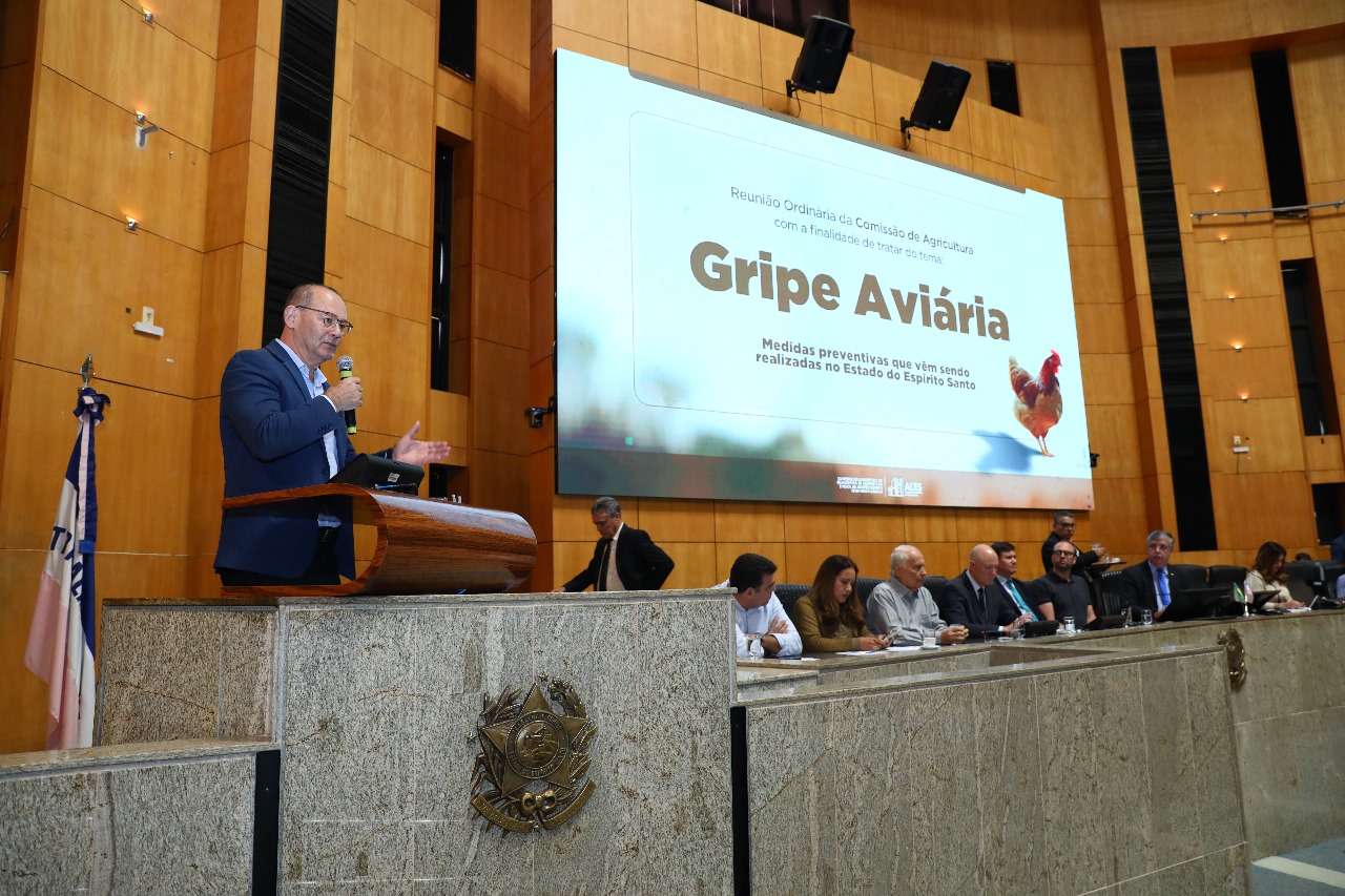 Espírito Santo reforça vigilância contra gripe aviária em reunião na Assembleia Legislativa|||Fotógrafo:Giuliana Dias/Seag 